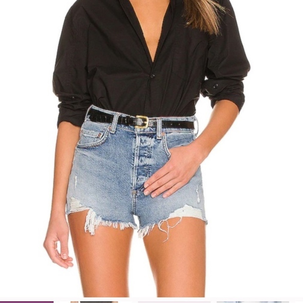 Citizens of humanity Womens Annabelle 
 blue short distressed jean shorts 26